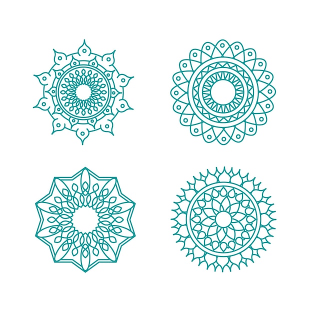 Colección de mandalas redondas y coloridas