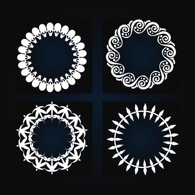 Colección de mandalas redondas y coloridas