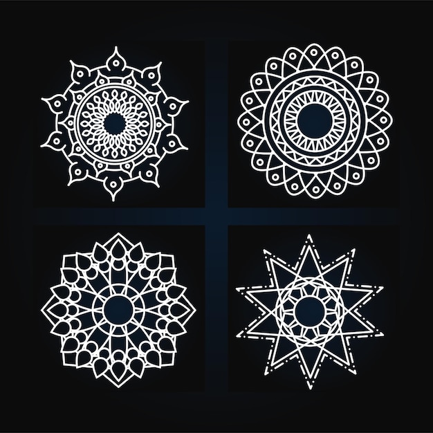 Colección de mandalas redondas y coloridas