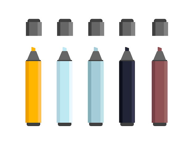 Colección de marcadores de colores
