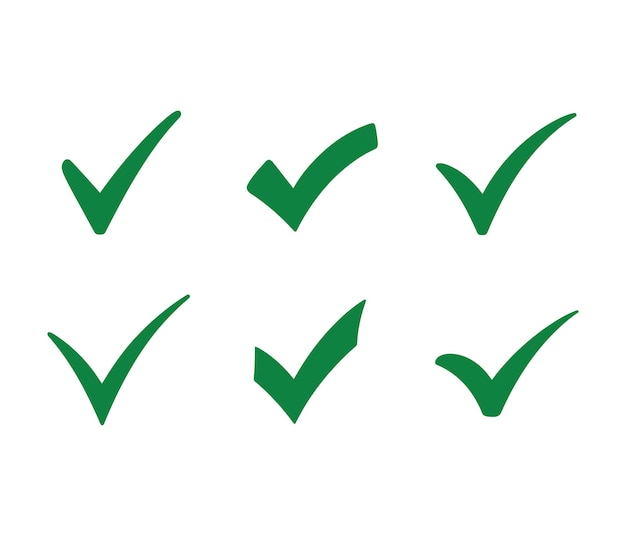 Colección de marcas de comprobación verdes