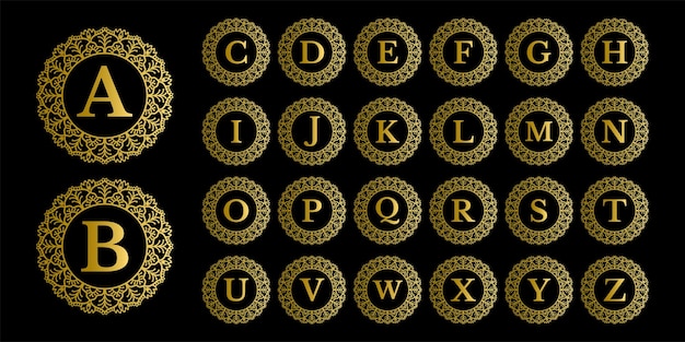 Colección de marco de adorno de mandala de lujo de logotipo