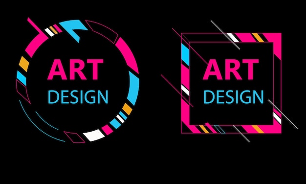 Colección de marco de banner de forma abstracta