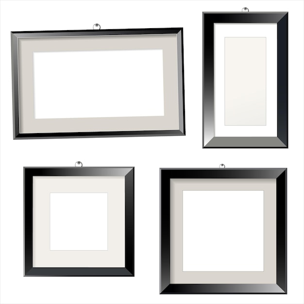 Colección de marco de imagen de pared pintura vectorial moderna obra de arte en blanco