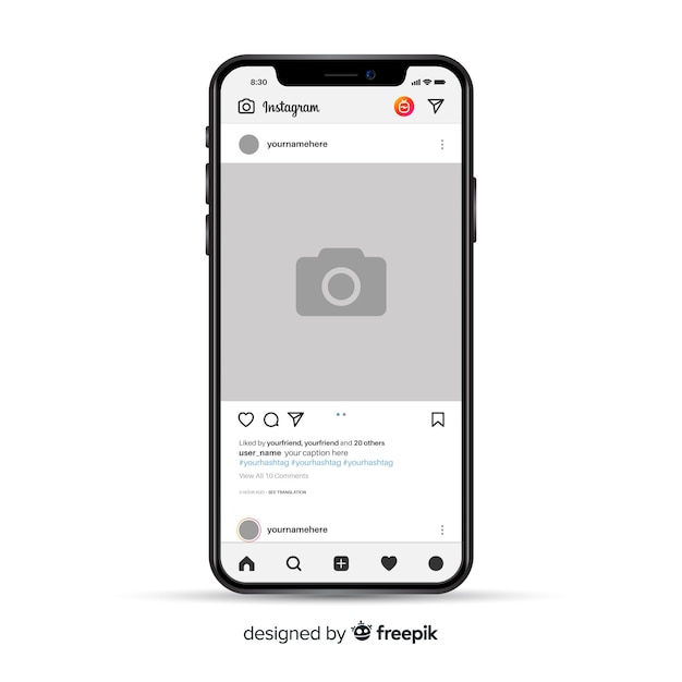 Colección marco instagram realista en Smartphone