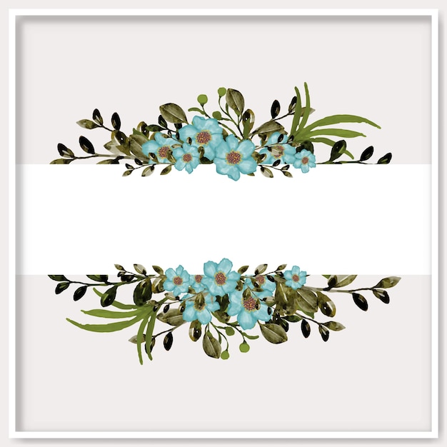Colección de marcos de acuarela floral vectorial