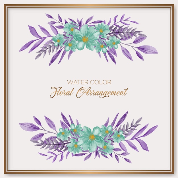 Colección de marcos de acuarela floral vectorial