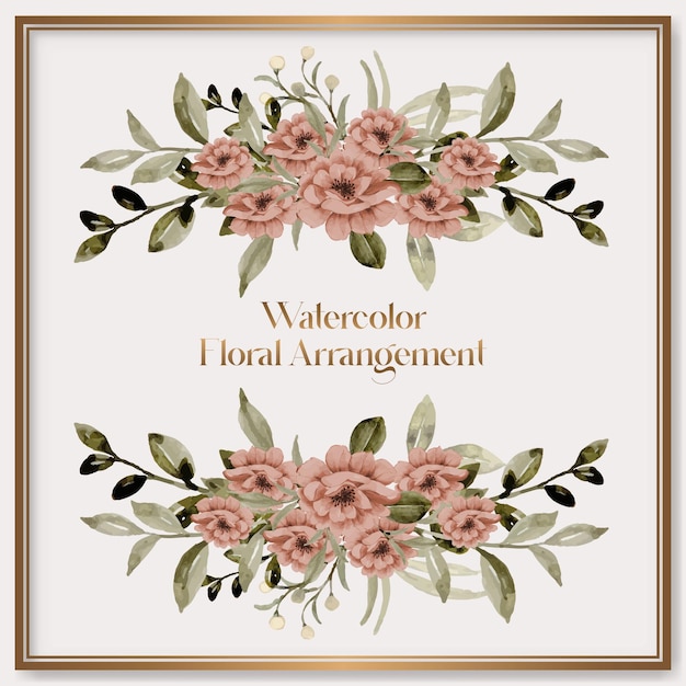 Colección de marcos de acuarela floral vectorial