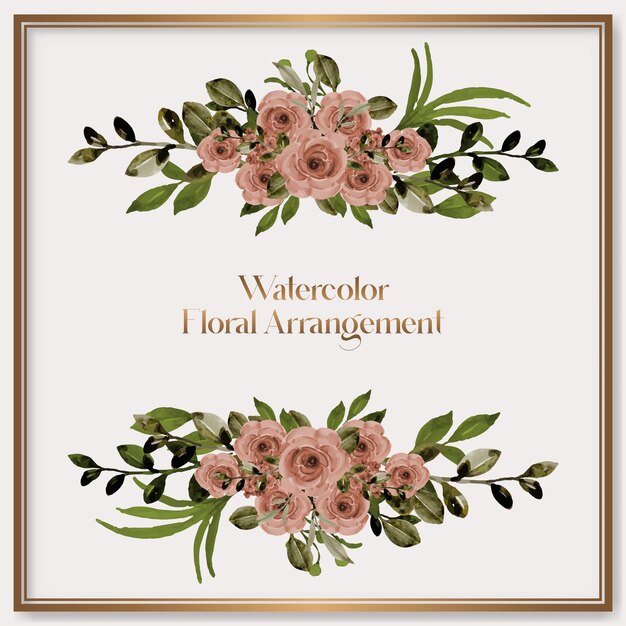 Colección de marcos de acuarela floral vectorial