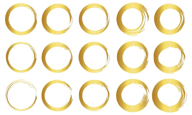 Vector colección de marcos de círculos dorados