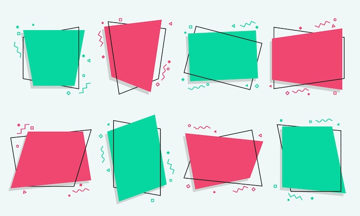 Vector colección de marcos de cuadro de texto con cuadro de citas de diseño plano