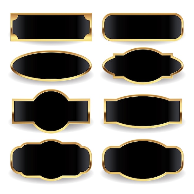 Colección de marcos dorados de lujo