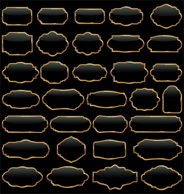 colección de marcos dorados y negros