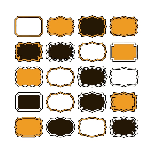 Colección de marcos de etiquetas antiguas de varios colores y diseños