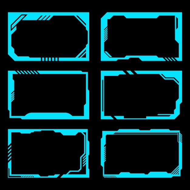 Colección de marcos de tecnología abstracta interfaz futurista de HUD