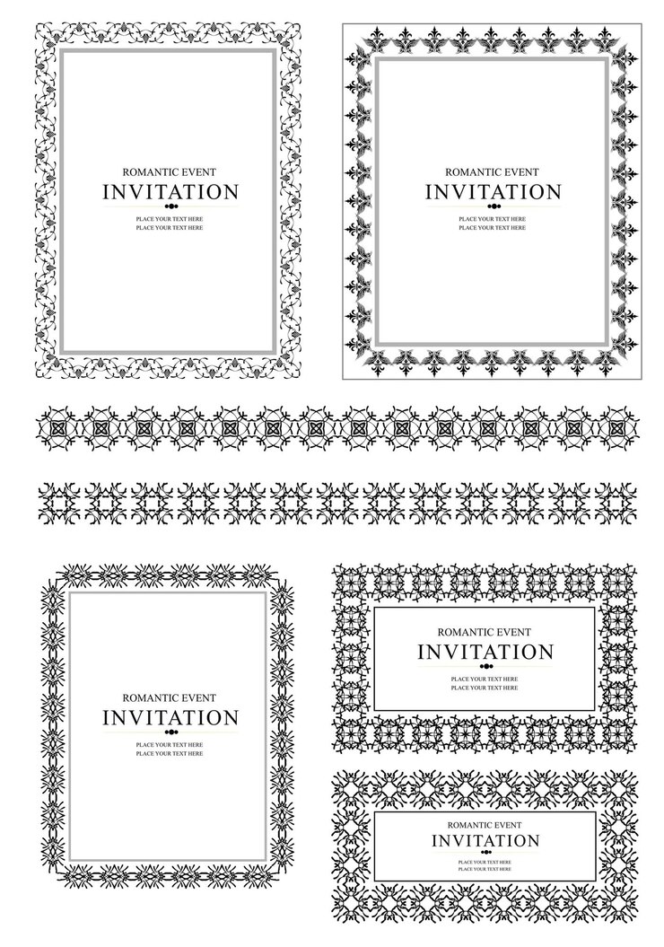 Vector colección de marcos vectoriales adornados