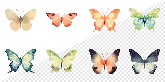 Vector colección de mariposas vectoriales mariposa acuarela mariposa png clipart de mariposa