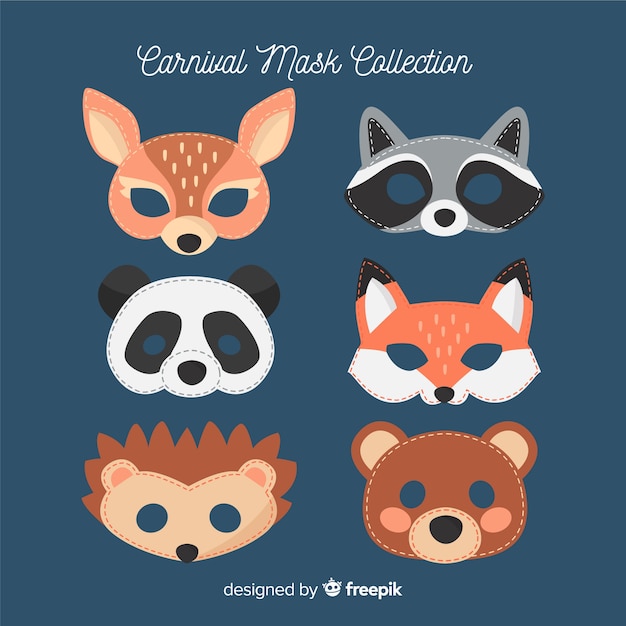 Colección máscaras animales carnaval