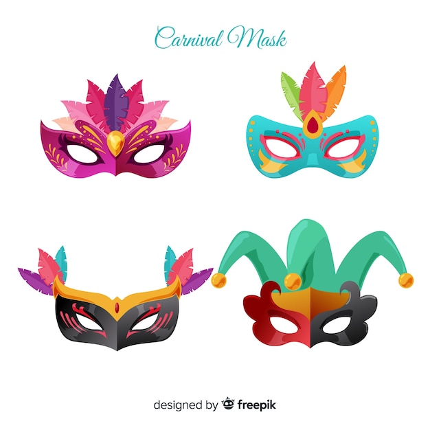 Vector colección máscaras bonitas carnaval