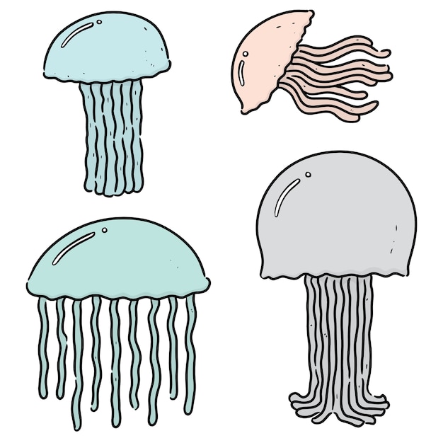 colección de medusas aislado en blanco