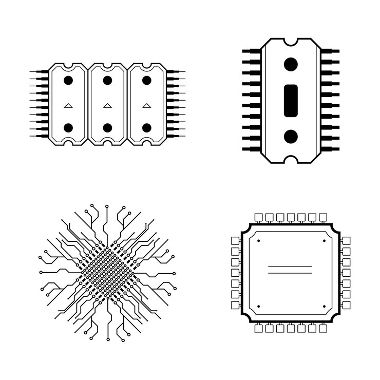Vector colección de microcircuito lineal