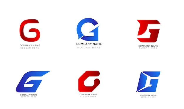 Colección minimalista moderna de logotipos de letras g