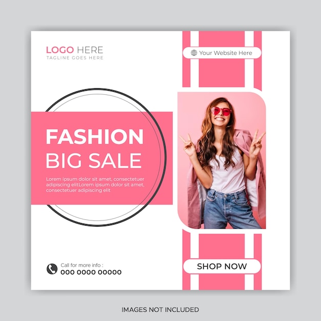 Colección de moda para mujeres plantilla de publicación de redes sociales diseño moderno