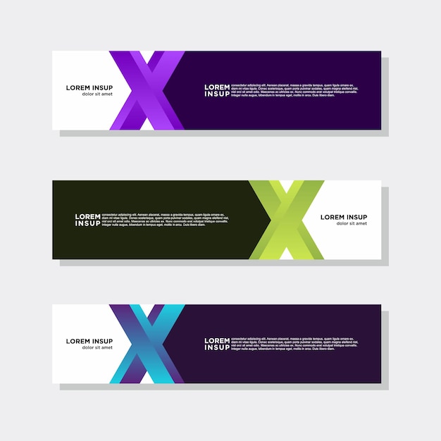 Colección moderna abstracta de plantilla de banner web