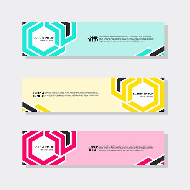 Colección moderna abstracta de plantilla de banner web