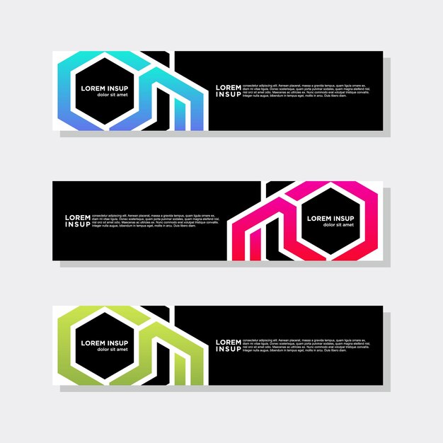 Colección moderna abstracta de plantilla de banner web