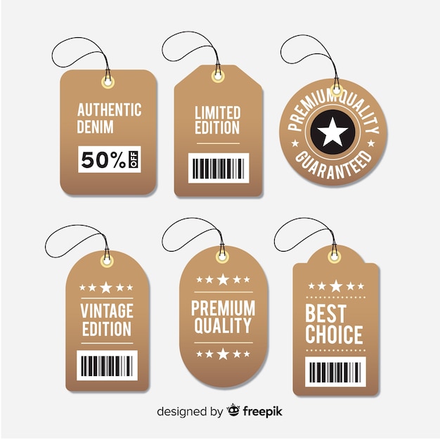 Colección moderna de insignias de outlet con diseño plano