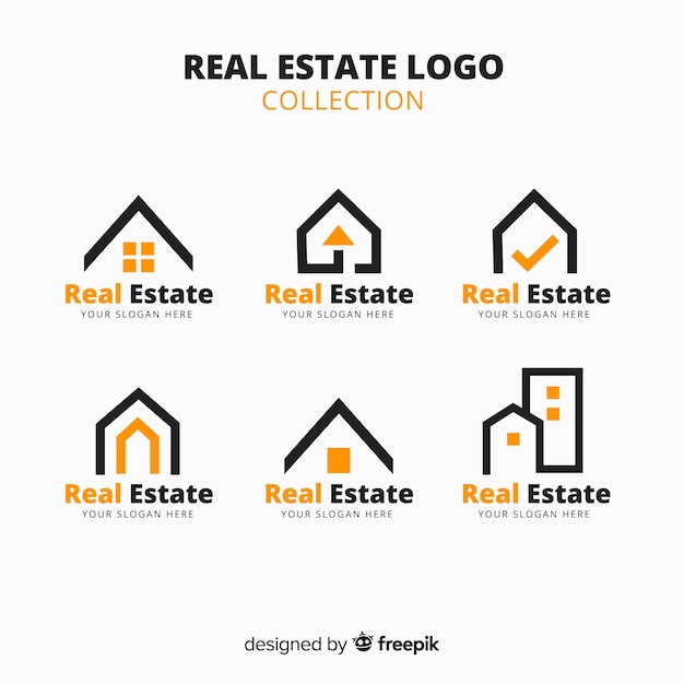 Vector colección moderna de logos de inmobiliaria