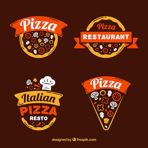 Vector colección moderna de logos de pizza