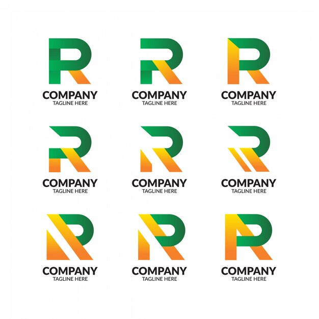 Colección moderna del logotipo de la letra r