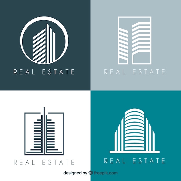 Vector colección moderna de logotipos inmobiliarios