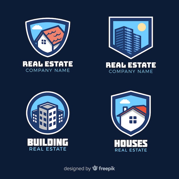 Colección moderna de logotipos inmobiliarios
