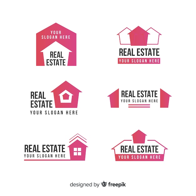 Colección moderna de logotipos inmobiliarios