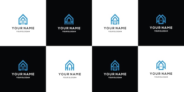 Vector colección moderna de logotipos inmobiliarios