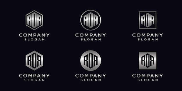 Colección moderna de logotipos de letras de monogramas ror