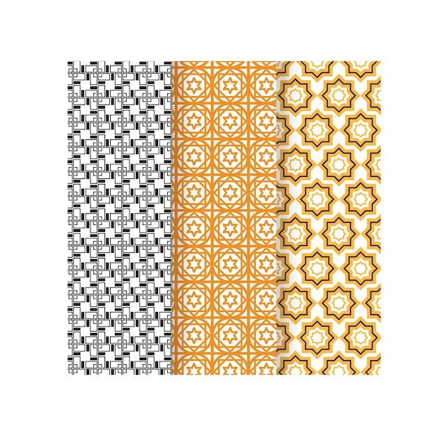 Colección moderna de muestras de patrones geométricos sin costuras de lujo Utilizable para la superficie de telas textiles