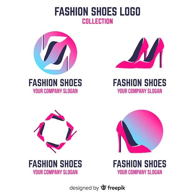 Colección moderna de plantillas de logos de zapatos