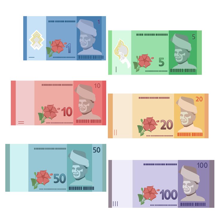 una colección de moneda de Malasia Ringgit de Malasia MYR billetes de papel dinero en efectivo RM