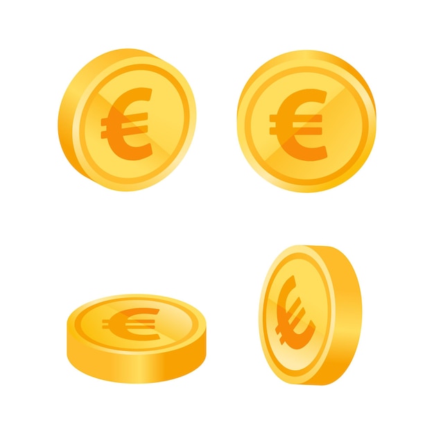 Colección de monedas de vectores de euros