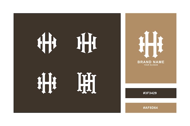 Colección Monogram letra H o HH con estilo interlock para ropa de marca streetwear