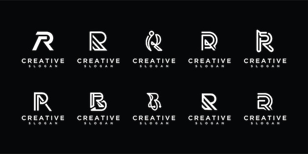 colección del monograma del logo R de las iniciales