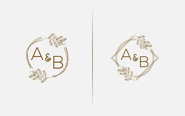 Colección de monogramas de boda ab