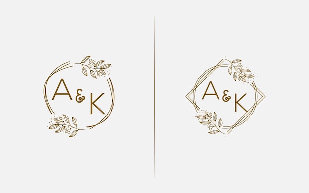 Colección de monogramas de boda AK