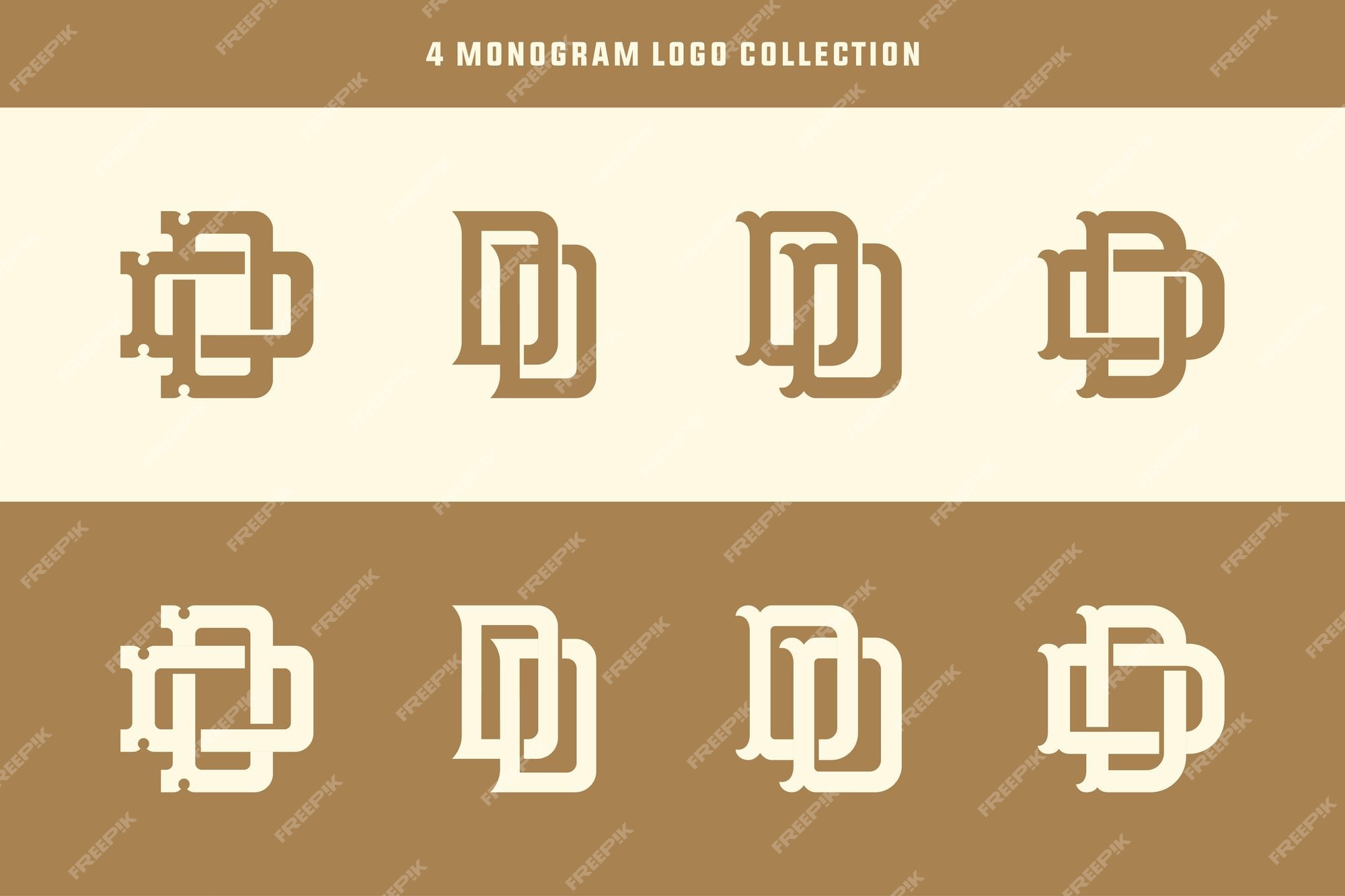 Colección de monogramas letra d o dd con enclavamiento, vintage, estilo  clásico bueno para marca, ropa | Vector Premium