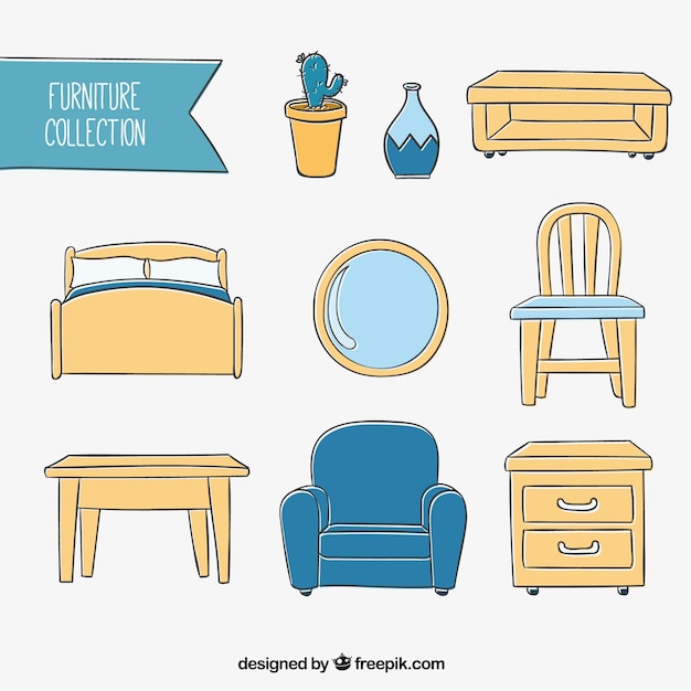 Colección de muebles para el hogar incompleto