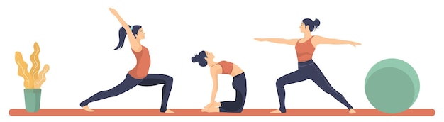 colección mujer meditando plana